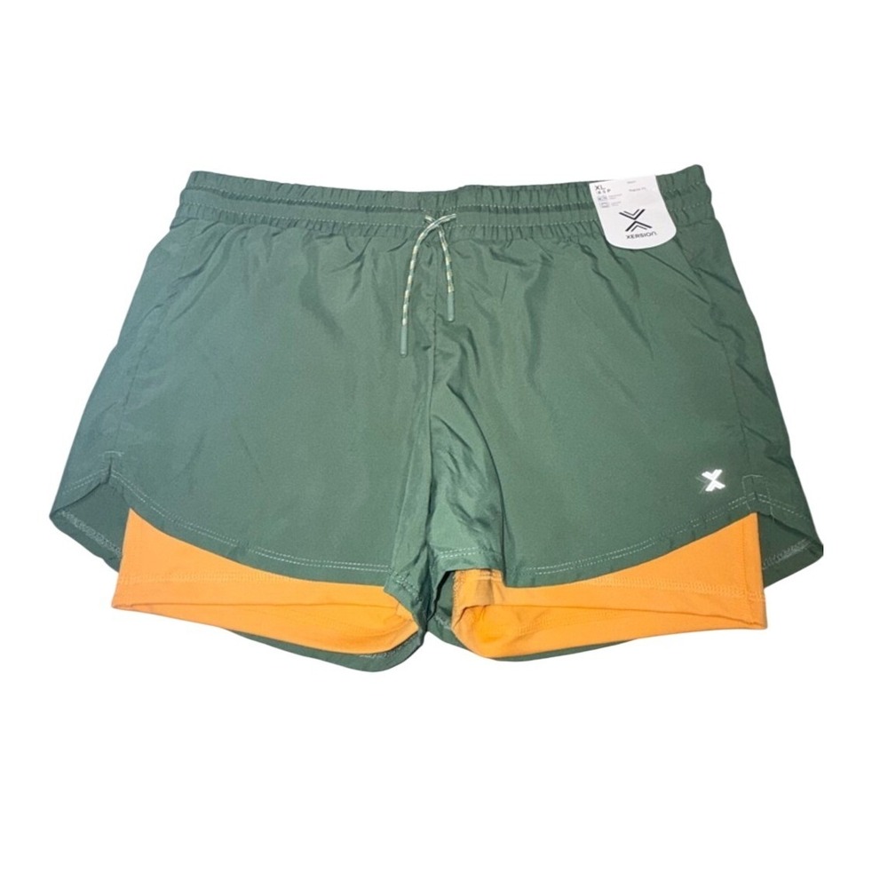 Xersion Green Athletic Shorts with Orange Liner size‎ XL